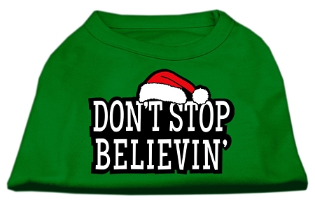 Don't Stop Believin' Screenprint Shirts Emerald Green XXXL